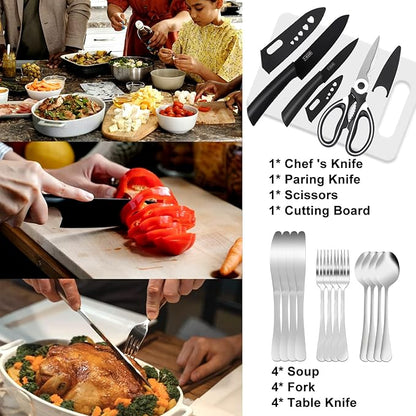 Camping Kitchen Utensil Set Outdoor Kitchen Gear, Outdoor Cooking and Grilling Utensil Travel Set Perfect for Camping Accessories Cooking, RV Camp. Camping, BBQs, Parties and More