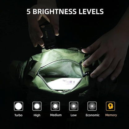 APLOS L02 1000 Lumens Rechargeable Mini EDC Flashlight, 365nm UV Light, Multi-Color Light Source, Small Pocket Keychain Light with Magnetic Base & Beeping Alarm (White)