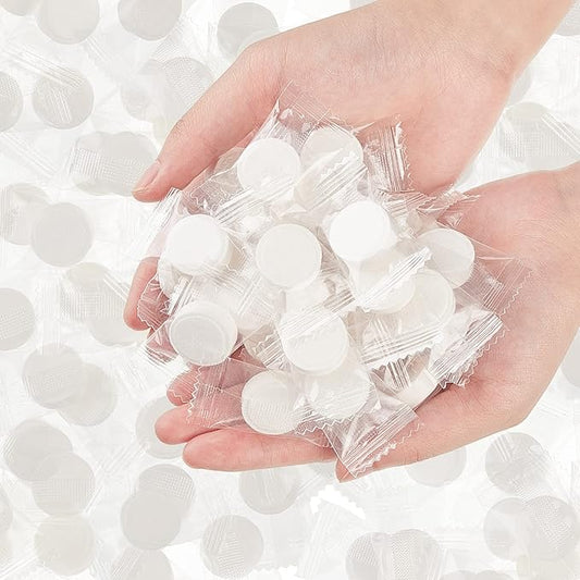1500 Pcs Mini Compressed Portable Towel Disposable Coin Tissues Bulk Cotton Tissues Camping Wipes Toilet Paper Tablets Facial Washcloth Dehydrated Expandable for Beauty and Outdoor