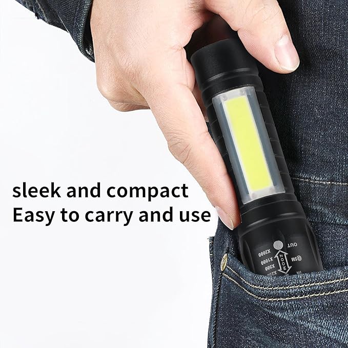 5 Pack Mini Small Pocket LED Flashlight USB Rechargeable High Lumens Bright Powerful EDC Flash Lights - Aluminum Handheld Flashlight Bulk for Kids, Portable Camping Christmas Gifts