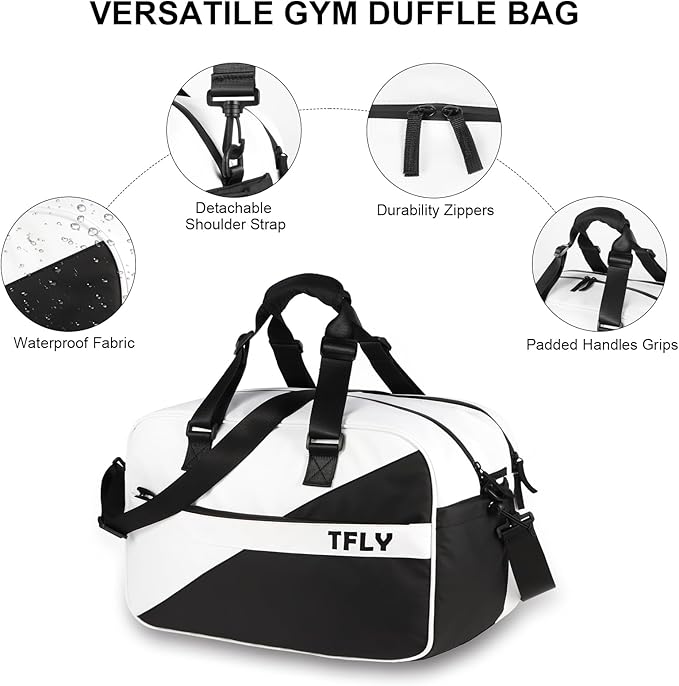 Gym Bag for Men and Women | Water-Resistant Duffel with Dry-Wet Separation & Shoe Compartment, 32L All-in-One Sports Bag for Travel | Swimming | Pickleball | Tennis