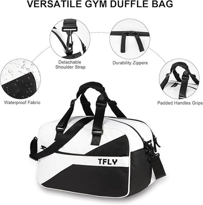 Gym Bag for Men and Women | Water-Resistant Duffel with Dry-Wet Separation & Shoe Compartment, 32L All-in-One Sports Bag for Travel | Swimming | Pickleball | Tennis