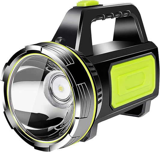 ONEVER Rechargeable Spotlights Handheld Flashlight LED Super Bright Rechargeable Flashlight, 2 Modes LED Searchlight 1200mAh Hand Flashlight Portable LED Lantern Outdoor Camping Emergency Flashlight