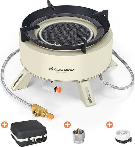 Odoland 4000W Portable Camping Stove Adjustable Infrared Camp Stove Lightweight Propane Backpacking Stove with EVA Box for Outdoor Camping Cooking Hiking and Picnic