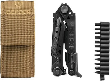 Gerber Gear Center-Drive Multitool - Needle-Nose Pliers, 3.25" Blade & Center-Axis Bit Driver, Magnetic Flathead, Phillips Bits, Sheath - Made in USA