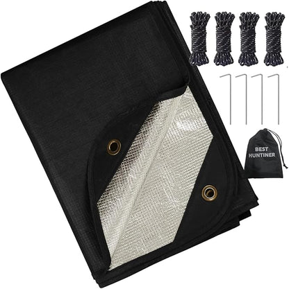 Heavy Duty Survival Blanket -Multifunctional Reflective Tarp Thermal Blanket - 60" x 83" Waterproof Sandproof for Camping Hiking Outdoors Multifunctional Emergency Blanket