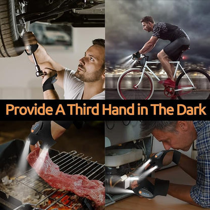 KFK Gifts for Men, LED Flashlight Gloves Gifts for Him,Mens Gifts for Father's Day, Birthday, Dad, Husband, Handyman