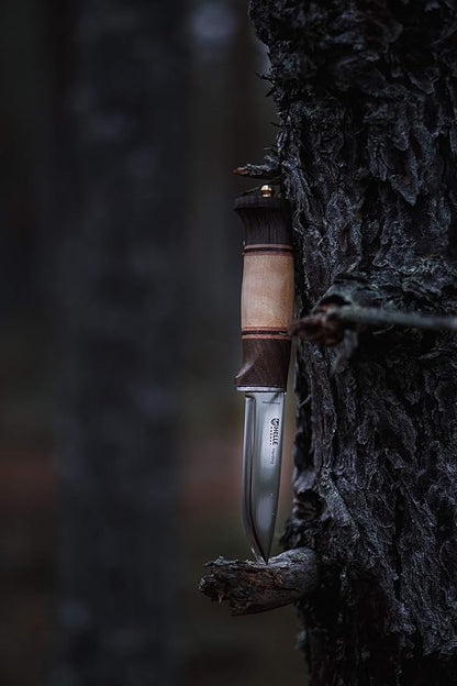 HELLE Knives - Harding - Fixed Blade - Classic Knife - Birch Wood Handle - H3LS Stainless Steel - Made in Norway
