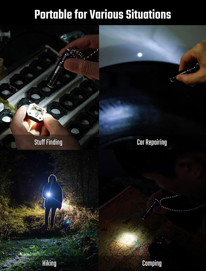 MecArmy Titanium Mini Flashlight Rechargeable, EDC Small Flashlights with Quick Release Tail for Easy Access, Led Pocket Flashlight for Home Camping Outdoors, Christmas Birthday Gifts for Him Her