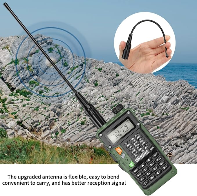 Baofeng Radio Ham Radio Handheld UV-S9 Pro 8W High Power Portable Long Range Two Way Radio with Battery and USB Charger Cable Upgrade of UV-5R Walkie Talkies (Green)