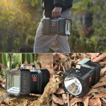 Bright Rechargeable Flashlight Portable Handheld Spotlight Searchlight 15000mAh 4000LM with 3+4 LED Lights Modes, High Lumen Waterproof Flashlight Portable Flashlight-Large