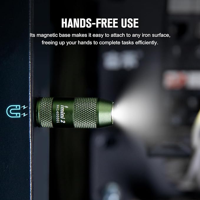 OLIGHT IMINI 2 EDC Rechargeable Keychain Flashlight, 50 Lumens Compact and Portable Mini Light, Tiny LED Keyring Lights with Built-in Battery Ideal for Everyday Carry and Emergencies (OD Green)