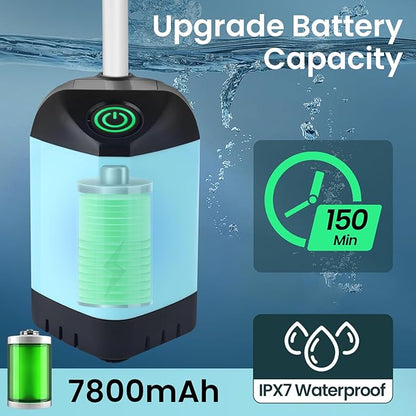 Portable Camping Shower with 7800mAh Battery - 3 Spray Modes, IPX7 Waterproof & Powerful Suction for Indoor, Camping, Beach Travel, RV Life, Pet Bathing, Gardening