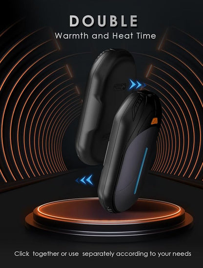 Hand Warmers Rechargeable 2 Pack, Electric Hand Warmers with 20Hrs Long Heating, 2 in 1 Portable Handwarmers Cordless USB Pocket Hands Heater Outdoor Warm Gift for Hunting, Golf, Camping, Ski
