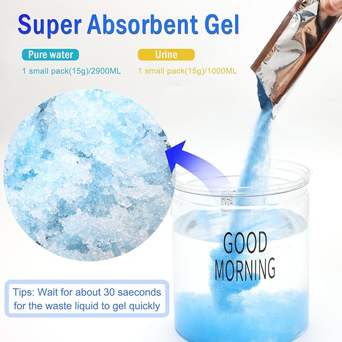 Coolrunner 30 Packets Portable Toilet Powder Poo Gel for Camping Eco Absorbent Gel, ECO-Friendly Toilet Gel Powder, Poo Urine Powder for Camping Outdoor Hiking Fast-Acting Gel
