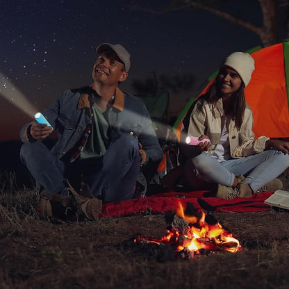 PATIKIL 9 LED Mini Flashlights, Aluminum Pocket Flashlight Torch with Lanyard for Camping, Hiking, Outdoor Emergencies, Red