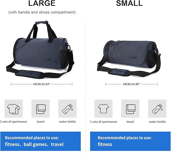Sports Gym Bag for Men Women with Wet Pocket & Shoes Compartment,Small Travel Duffel Bag