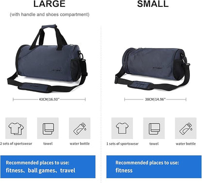 Sports Gym Bag for Men Women with Wet Pocket & Shoes Compartment,Small Travel Duffel Bag