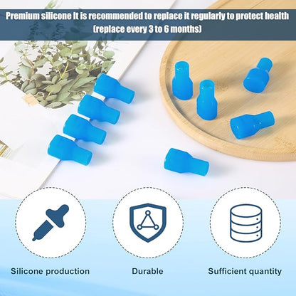 10pcs Mouthpiece Replacement for Camelbak, Blue Silicone Bite Valve Replacement Hydration Pack Bite Valve Parts Accessories for Hydration Bladder