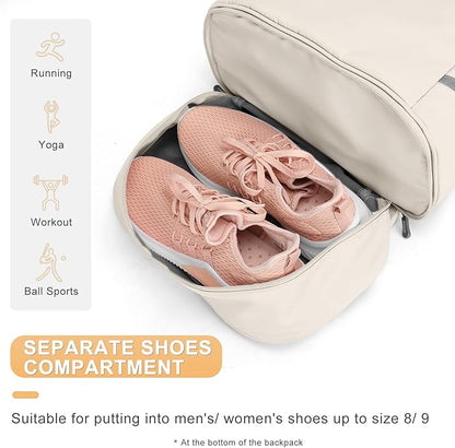Coofay Gym Backpack for Women - Waterproof, Lightweight, Large Travel Sports Gym Bag with Shoe Compartment