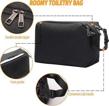 Toiletry Bag for Men,Travel Mens Toiletry Bag Large Toiletry Organizer Bag Fits Bottles Vertically Shaving Bag Waterproof Dopp kit for Toiletries Accessories