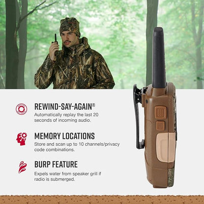 Cobra ACXT1035R FLT Waterproof Walkie Talkies - Rechargeable, Floats, 22 Channels, Long Range 37-Mile Two-Way Radio Set (2-Pack)