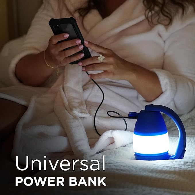 Lumenology 4-in-1 Portable Flashlight, Lamp, & Lantern with USB Power Bank (Blue)