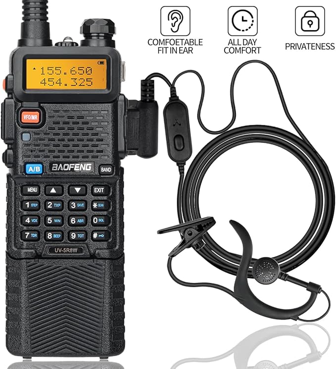 Baofeng UV-5R 8W Ham Radio Long Range Walkie Talkies for Adults Baofeng UV5R Two Way Radio with Earpiece 3800mAh Battery (2)