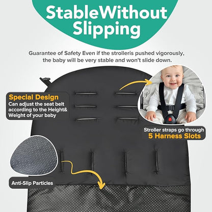 Warm Bunting Bag, Universal Stroller Cover for Winter Sleeping Bag Blanket Cold Weather, Waterproof Toddler Footmuff (Black, Large)
