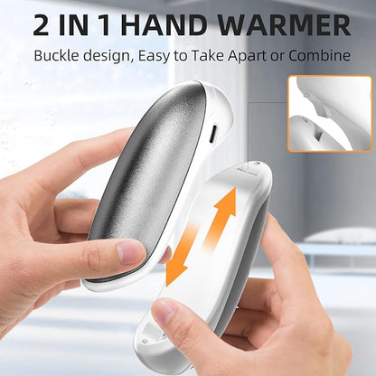 Hand Warmers Rechargeable, 2 Pack Electric Hand Warmer, 7200mAh Portable Reusable Hand Warmer, Pocket Size, 3S Fast Warming up for Heat Therapy, Prevent Chilblain, Outdoor Activity Hiking, Camping