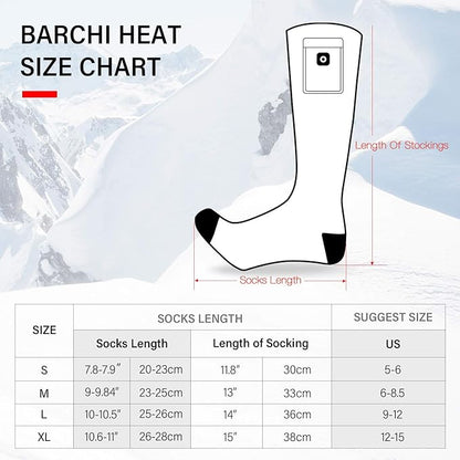 Battery Heated Socks - Rechargeable Warm Winter Socks for Men Women, Foot Warmers for Camping Hunting Running Hiking Riding Skiing Cycling Motorcycle Cold Feet