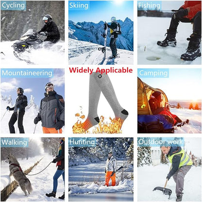 Savior Heated Socks,Rechargeable Electric Heated Socks for Men Women,Winter Foot Warmers,Suitable for Outdoor Work,Skiing,Skating,Cycling,Camping,Fishing,Hunting,etc.