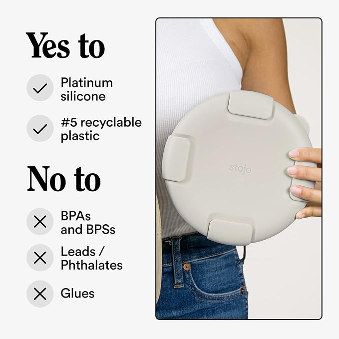 STOJO Collapsible Bowl - Oat, 36oz - Reusable Silicone Bowl for Hot and Cold Food - Perfect for Travel, Meal Prep, To-Go Lunch, Camping & Hiking - Microwave & Dishwasher Safe