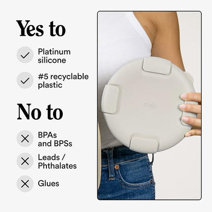 STOJO Collapsible Bowl - Oat, 36oz - Reusable Silicone Bowl for Hot and Cold Food - Perfect for Travel, Meal Prep, To-Go Lunch, Camping & Hiking - Microwave & Dishwasher Safe