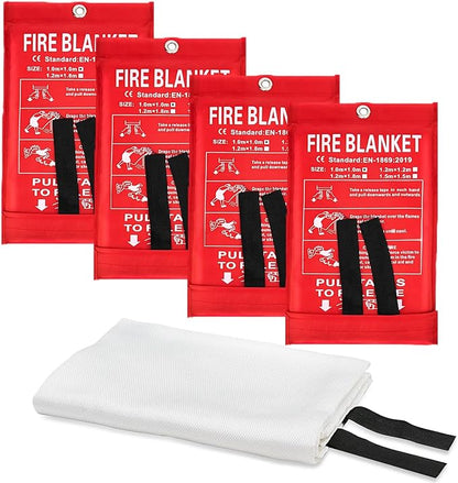 Fire Blankets Emergency for Home Kitchen Fiberglass Fire Extinguisher Blanket for School, Fireplace, Grill, Vehicle, Office, Warehouse