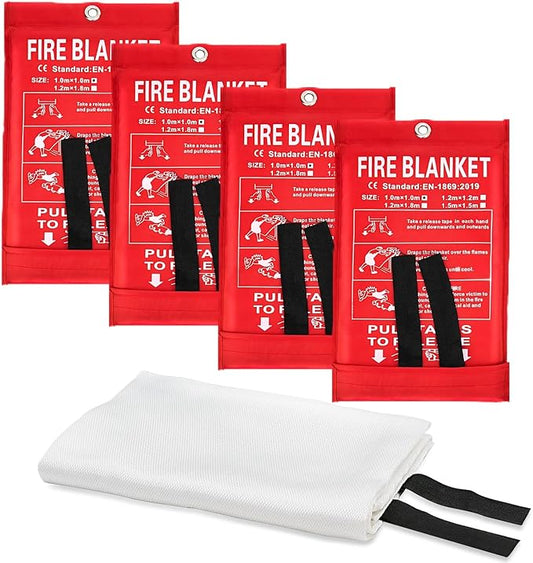 Fire Blankets Emergency for Home Kitchen Fiberglass Fire Extinguisher Blanket for School, Fireplace, Grill, Vehicle, Office, Warehouse