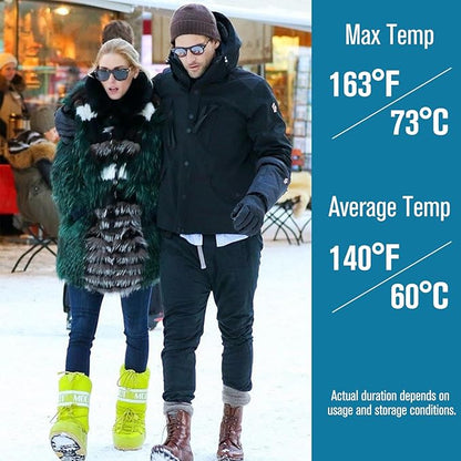 Hand Warmers, Extra Large Hot Hands & Body Warmers with Adhesives 10 Packs - Portable Pocket Warmers Disposable Hot Pads Camping Hand Warmer for Winter Outdoor Skiing Hiking