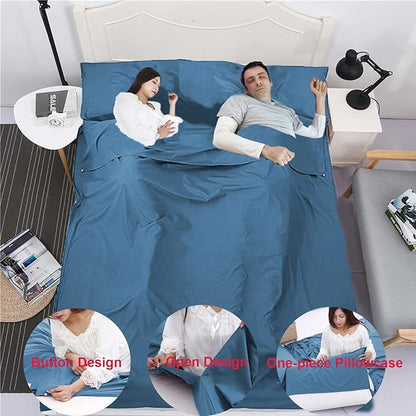 Sleeping Bag Liner Portable Travel Camping Sheets Lightweight and Compact Sleeping Sack Sheets for Adults Comfortable Liners for Traveling Hotel Camping Picnic Hostels Backpacking