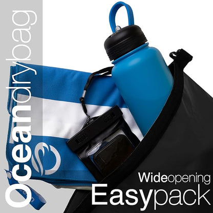 Oceandrybag - Waterproof Dry Bag Backpack - Floating Dry Sack Portable for Kayaking, Beach, Rafting, Boating, Hiking, Camping, Fishing with Waterproof Phone Case