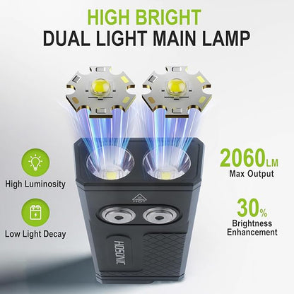 D16 Small Flashlights Powerful 2060 Lumen, 365nm UV Flashlight Rechargeable, Mini LED Super Bright Flash Light with Pocket Clip, Magnetic, 10 Modes EDC for Home Camping Emergencies