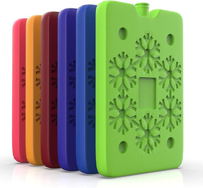 TrekProof Multicolor Lunch Bag Ice Packs, 6-Piece Set, Reusable and Eco-Friendly, Portable and Compact, Ideal for Travel, Camping, Picnics, and School