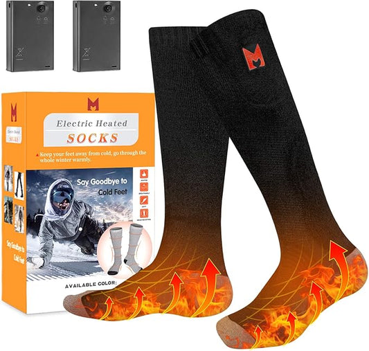 Heated Socks for Men Women, Electric Heated Socks, Battery Heated Socks for Skiing Camping Cycling Hunting Fishing Outdoor Sport Warm Winter