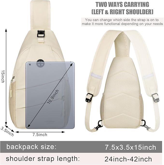 Crossbody Bags for Women Men Trendy Sling Bag Bakpack Casual Chest Bag with Convertible Shoulder Strap