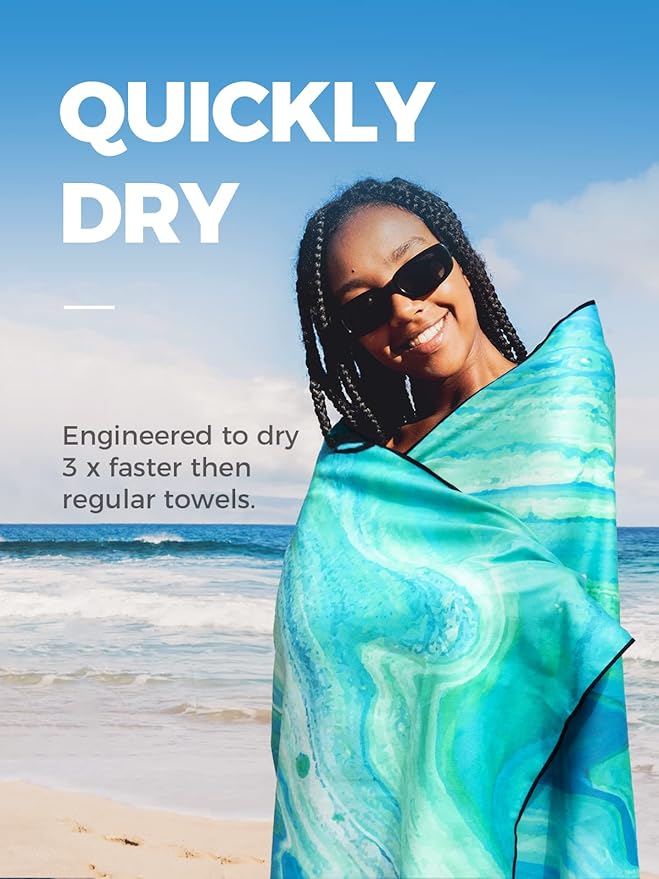 OCOOPA Microfiber Beach Towel Fast Drying, Extra Large 63" x 31" Sand Free Beach Towel Super Lightweight Towels for Swimming Pool, Camping, Picnic, Yoga Gym Sports