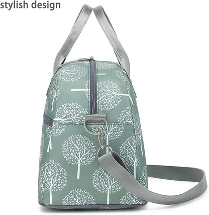 FlowFly Insulated Lunch Bag With Shoulder Strap for Women, Men, and Kids, Large and Reusable, Handle, Freezable Work and School Travel Tote and Meal Prep Organizer,Dandelion