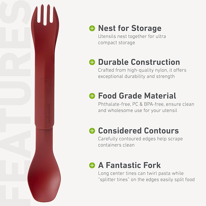 ﻿GoBites Duo and Bio Duo Travel Silverware, Full Size Portable Fork & Spoon, Reusable Utensil Set, PC and BPA-free, Food-Safe Nylon or Plant-Based Resin, ﻿Extended - 9.1” X 1.6”