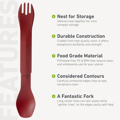 ﻿GoBites Duo and Bio Duo Travel Silverware, Full Size Portable Fork & Spoon, Reusable Utensil Set, PC and BPA-free, Food-Safe Nylon or Plant-Based Resin, ﻿Extended - 9.1” X 1.6”