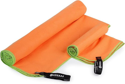 HOEAAS 2 Pack Microfiber Camping Towels, Quick Dry Towel, Super Absorbent Ultra Compact Travel Towel Soft Lightweight Sports Towel for Sweat Fast Drying Towels for Pool,Gym,Hiking,Backpacking,Fitness