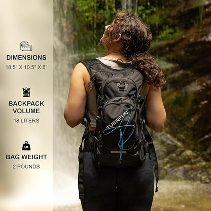 Everfun Hydration Backpack 18L with Water Bladder 2L/3L Hiking Water Backpack Women Men Lightweight Insulation Hydration Day Rucksack for Hiking, Cycling, Running, Festival, Camping