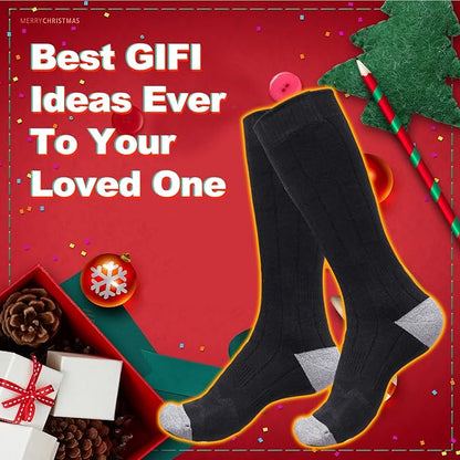 Electric Heated Socks, Upgraded Winter Rechargeable Washable Battery Heat Socks Men Women Thermal Warming Socks for Outdoor Hiking Camping Skiing Fishing Hunting Mountaineering